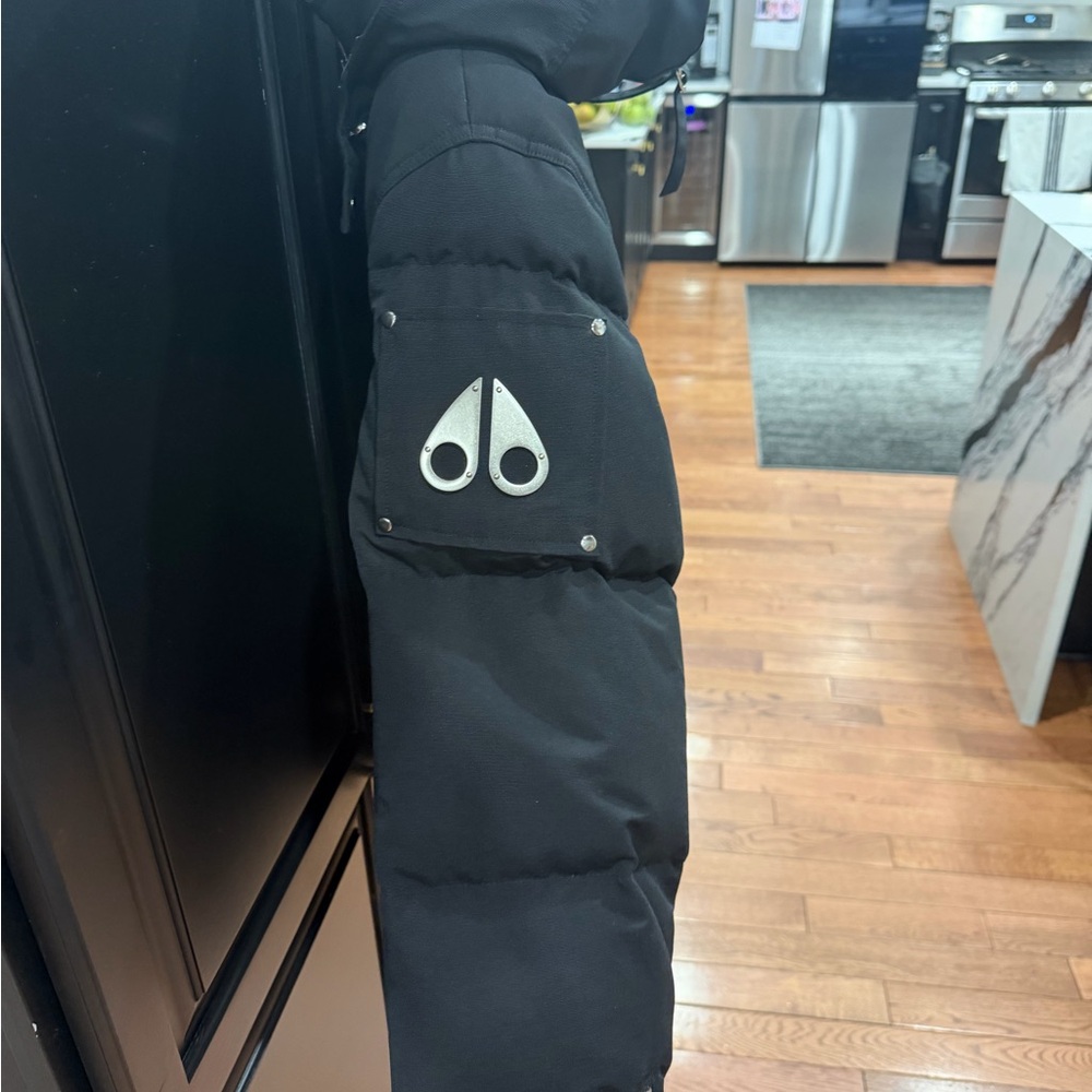 Moose Knuckles Men’s  Black Puffer Jacket with Hood